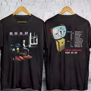 Rush Power Windows Tour 1985 T-Shirt Black Band Concert 80s Gift